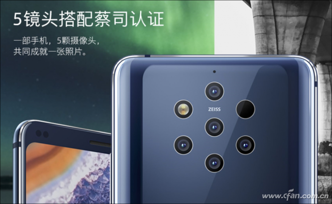 nokia pureview,这款手机内置5个摄像头,它们都是来自索尼旗下的imx